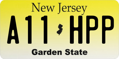 NJ license plate A11HPP