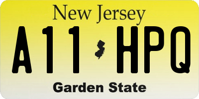 NJ license plate A11HPQ