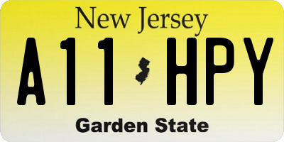 NJ license plate A11HPY