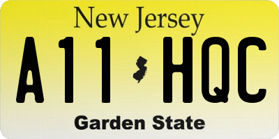 NJ license plate A11HQC