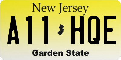 NJ license plate A11HQE