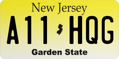 NJ license plate A11HQG