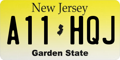 NJ license plate A11HQJ