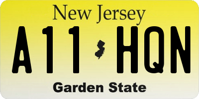 NJ license plate A11HQN