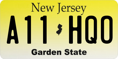NJ license plate A11HQO