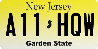 NJ license plate A11HQW