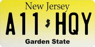 NJ license plate A11HQY