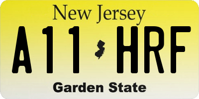 NJ license plate A11HRF
