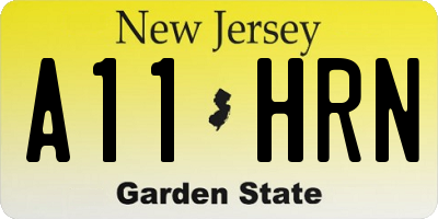 NJ license plate A11HRN