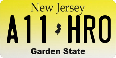 NJ license plate A11HRO