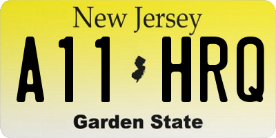 NJ license plate A11HRQ