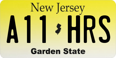 NJ license plate A11HRS