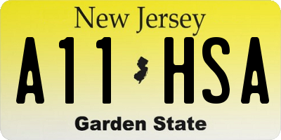 NJ license plate A11HSA