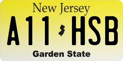 NJ license plate A11HSB