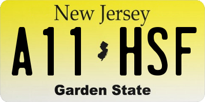 NJ license plate A11HSF
