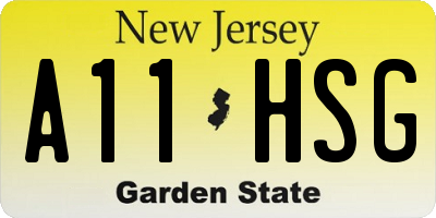 NJ license plate A11HSG