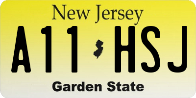 NJ license plate A11HSJ