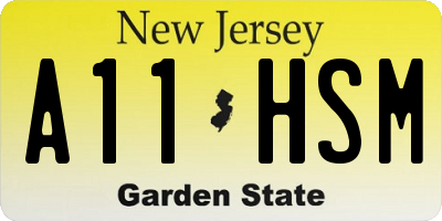 NJ license plate A11HSM