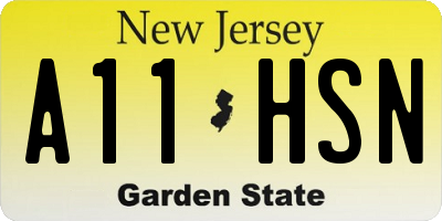 NJ license plate A11HSN