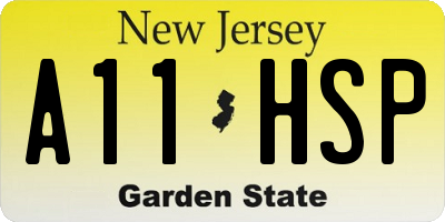 NJ license plate A11HSP