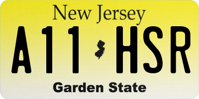 NJ license plate A11HSR