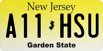 NJ license plate A11HSU