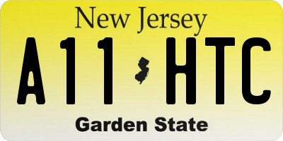 NJ license plate A11HTC