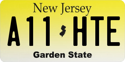 NJ license plate A11HTE