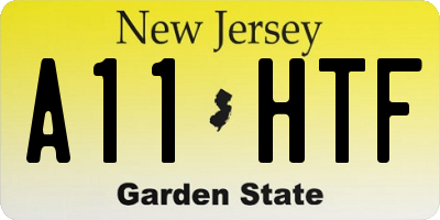NJ license plate A11HTF