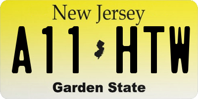 NJ license plate A11HTW