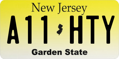 NJ license plate A11HTY