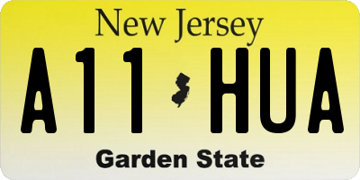 NJ license plate A11HUA