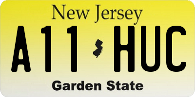 NJ license plate A11HUC