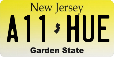 NJ license plate A11HUE