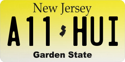 NJ license plate A11HUI