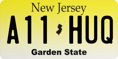 NJ license plate A11HUQ