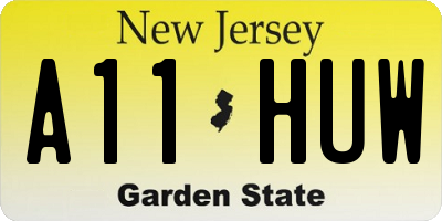 NJ license plate A11HUW