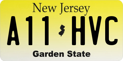 NJ license plate A11HVC