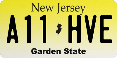 NJ license plate A11HVE