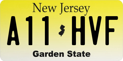 NJ license plate A11HVF