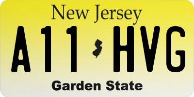 NJ license plate A11HVG