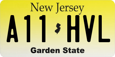 NJ license plate A11HVL