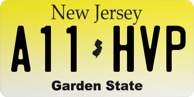 NJ license plate A11HVP