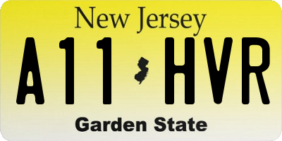 NJ license plate A11HVR