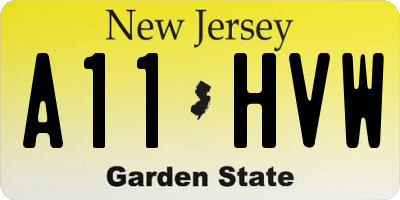 NJ license plate A11HVW