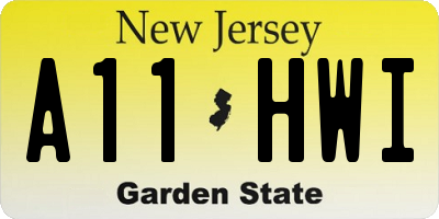 NJ license plate A11HWI