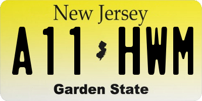 NJ license plate A11HWM