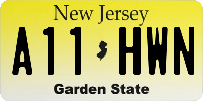 NJ license plate A11HWN
