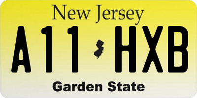 NJ license plate A11HXB