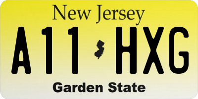 NJ license plate A11HXG